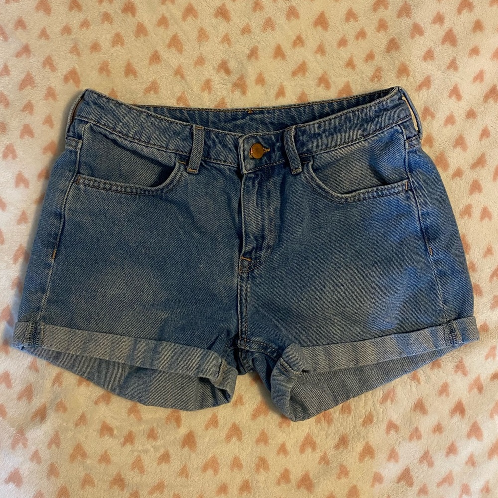 Cuffed Denim Shorts